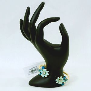 KATE SPADE~glossy petals~CUFF BRACELET~BLUE/GOLD